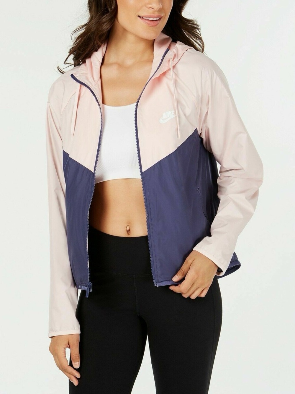 Nike Hooded Windbreaker Jacket - Light Pink/blue grey
